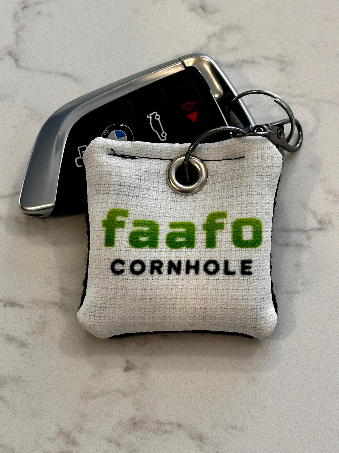 faafo cornhole keychain